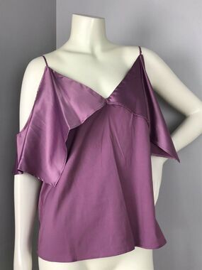 NSR Lavender Spaghetti Strap Cold Shoulder Blouse Womens  M